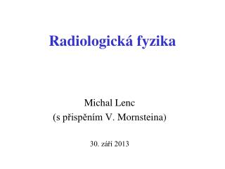 Radiologick á fyzika