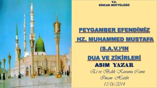 PEYGAMBER EFENDİMİZ HZ. MUHAMMED MUSTAFA (S.A.V.)’IN DUA VE ZİKİRLERİ