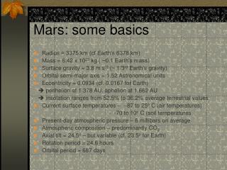 Mars: some basics