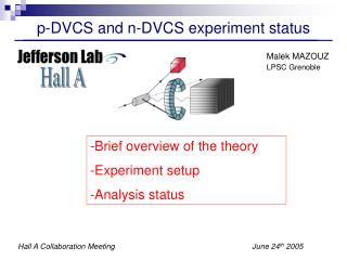 p-DVCS and n-DVCS experiment status