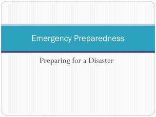 Emergency Preparedness