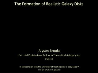 Alyson Brooks Fairchild Postdoctoral Fellow in Theoretical Astrophysics Caltech