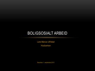 Boligsosialt arbeid