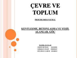 ÇEVRE VE TOPLUM