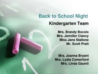 Back to School Night