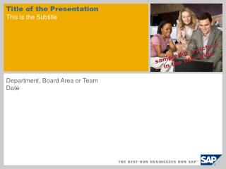 Title of the Presentation This is the Subtitle