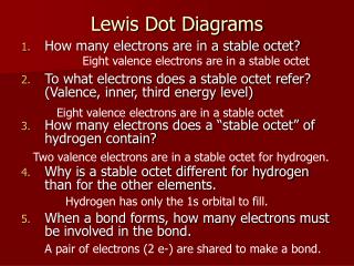 Lewis Dot Diagrams