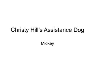 Christy Hill’s Assistance Dog