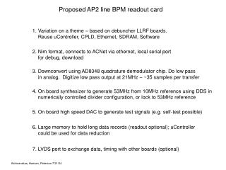 Proposed AP2 line BPM readout card