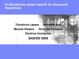 On Burstiness-Aware Search for Document Sequences