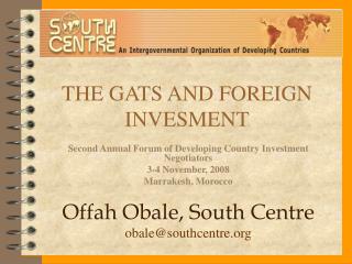 THE GATS AND FOREIGN INVESMENT