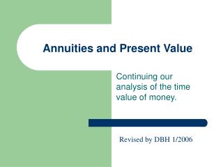 Annuities and Present Value