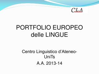 PORTFOLIO EUROPEO delle LINGUE