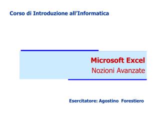 Corso di Introduzione all’Informatica