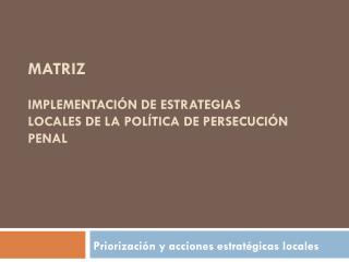 Matriz Implementación de Estrategias Locales de la Política de Persecución Penal
