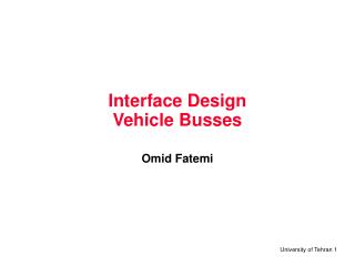 Interface Design Vehicle Busses