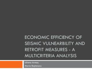 Economic efficiency of seismic vulnearbility and retrofit measures - a multicriteria analysi s
