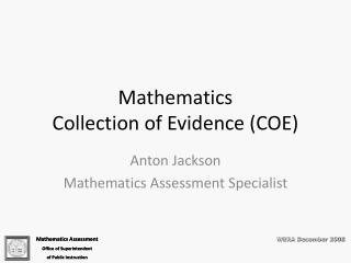 Mathematics Collection of Evidence (COE)