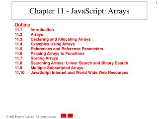 Chapter 11 - JavaScript: Arrays
