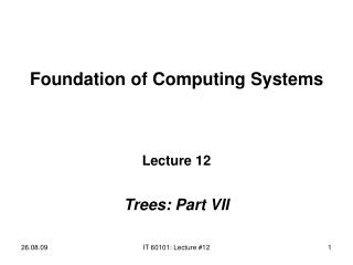 Foundation of Computing Systems