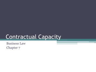 Contractual Capacity