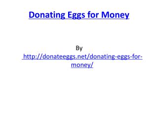 Donating Eggs for Money