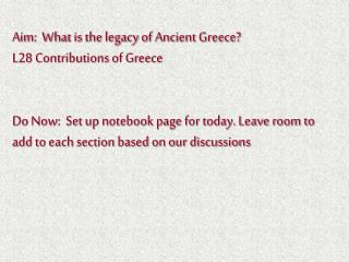Greek Contributions