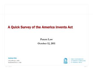 A Quick Survey of the America Invents Act