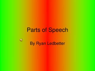 Parts of Speech