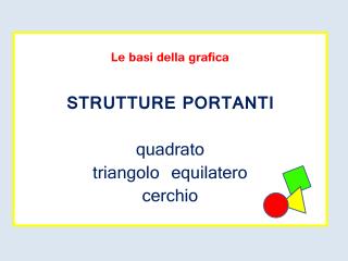 Le basi della grafica STRUTTURE PORTANTI quadrato triangolo equilatero cerchio