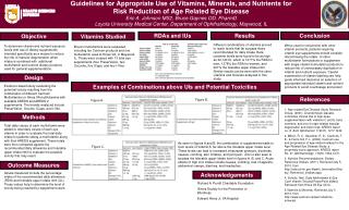 Guidelines for Appropriate Use of Vitamins, Minerals, and Nutrients for