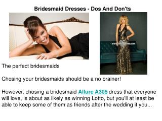 Bridesmaid Dresses - Dos And Don'ts