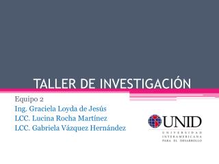 TALLER DE INVESTIGACIÓN