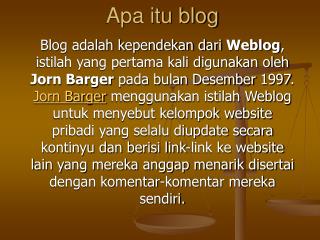 Apa itu blog