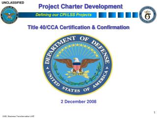Project Charter Development