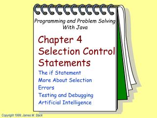 Chapter 4 Selection Control Statements