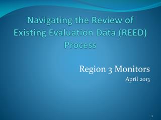 Navigating the Review of Existing Evaluation Data (REED) Process