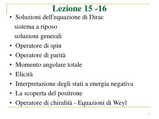 Lezione 15 -16