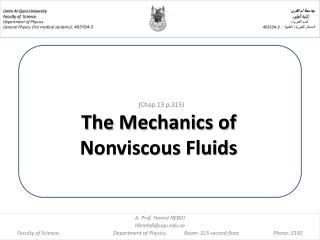 (Chap.13 p.315) The Mechanics of Nonviscous Fluids