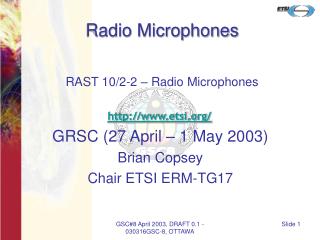 Radio Microphones