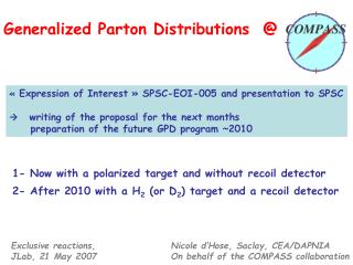 Generalized Parton Distributions @