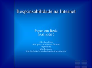 Responsabilidade na Internet