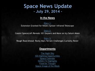 Space News Update - July 29, 2014 -