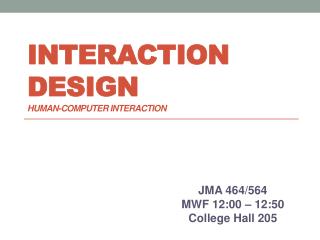 Interaction Design Human-computer Interaction