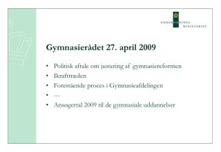 Gymnasierådet 27. april 2009