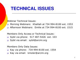 Technical issues