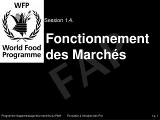 Fonctionnement des Marchés