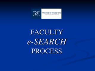 FACULTY e-SEARCH PROCESS