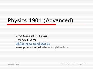 Physics 1901 (Advanced)