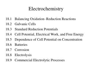 Electrochemistry